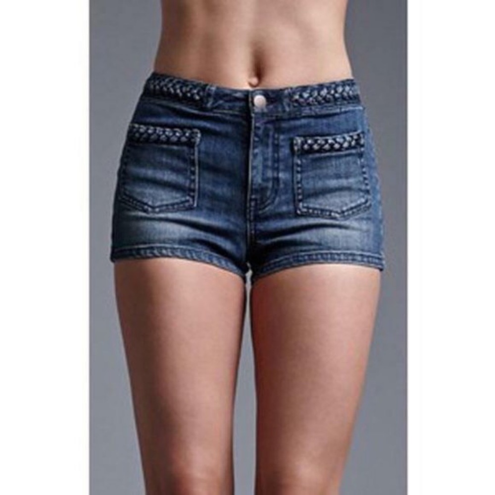 House Of Harlow High Rise Braided Festival Shorts